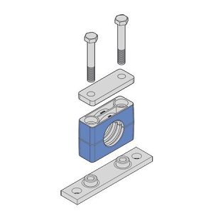 KIT ABRAZADERA PESADA COMPLETA ATORN. REFORZ. ACERO INOX POLIPROPILENO AZUL