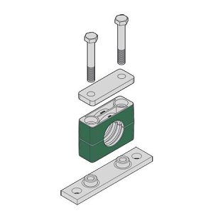 KIT ABRAZADERA PESADA COMPLETA ATORN. REFORZ. ACERO INOX POLIPROPILENO VERDE