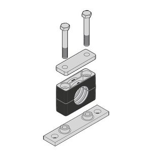 KIT ABRAZADERA PESADA COMPLETA ATORN. REFORZ. ACERO INOX POLIAMIDA