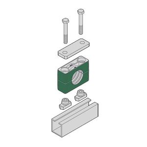 KIT ABRAZADERA PESADA COMPLETA PERFIL REFORZ. ACERO CARBONO POLIPROPILENO VERDE