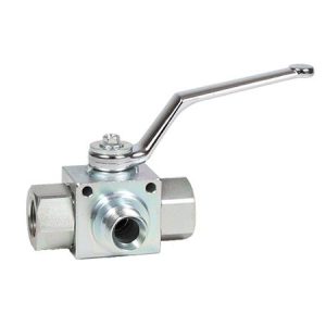 VALVULA VH3V 3 VIAS CON TALADROS ACERO CARBONO ROSCA BSP MACHO CENTRAL